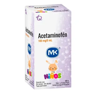 Acetaminofén MK Frutos Rojos 160mg/5ml Jarabe Frasco x90 ml