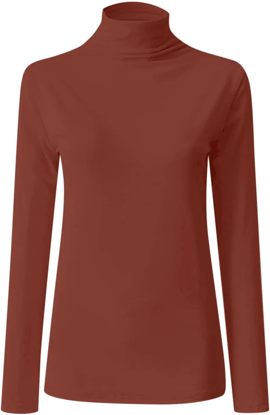 Active Layer Shirts Womens Mock Turtleneck Long-Sleeve Shirts Fitted Basic Stretchy Pullover Light Casual Tight Tops