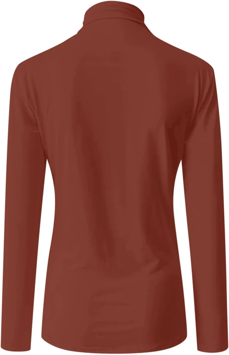 Active Layer Shirts Womens Mock Turtleneck Long-Sleeve Shirts Fitted Basic Stretchy Pullover Light Casual Tight Tops