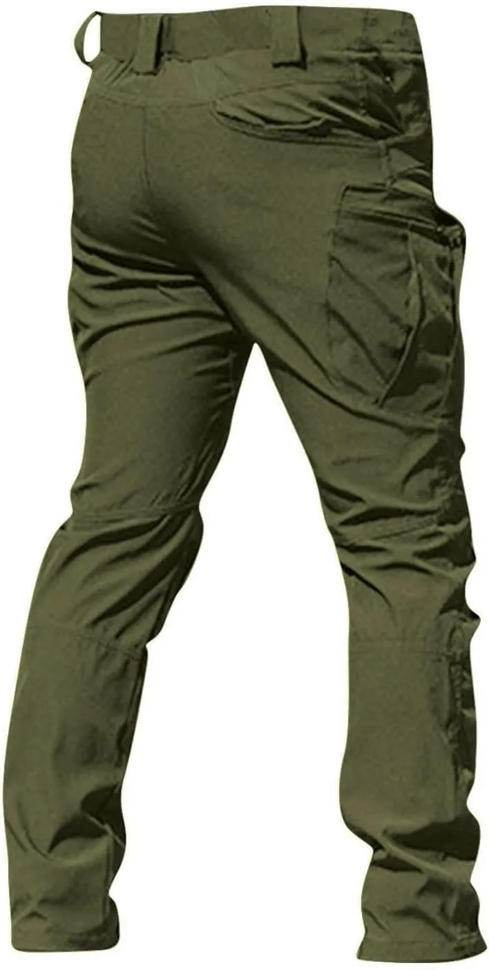 ADHOWBEW Mens Tactical Pants Stretch Construction Work Big and Tall Waterproof Pockets Joggers