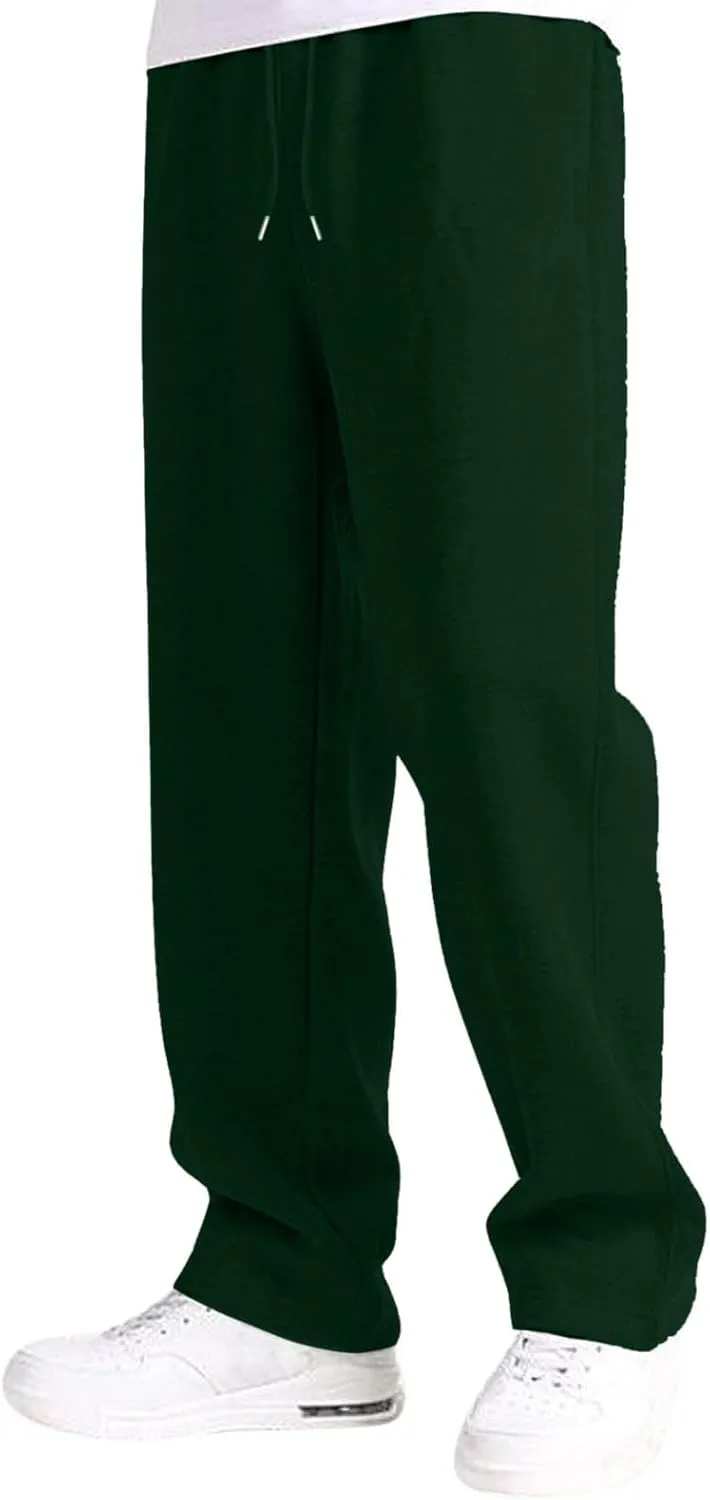 Baggy Sweatpants Men Tapered Loose Fit Trousers Drawstring Pants Elastic Waist Workout Slacks with Pockets