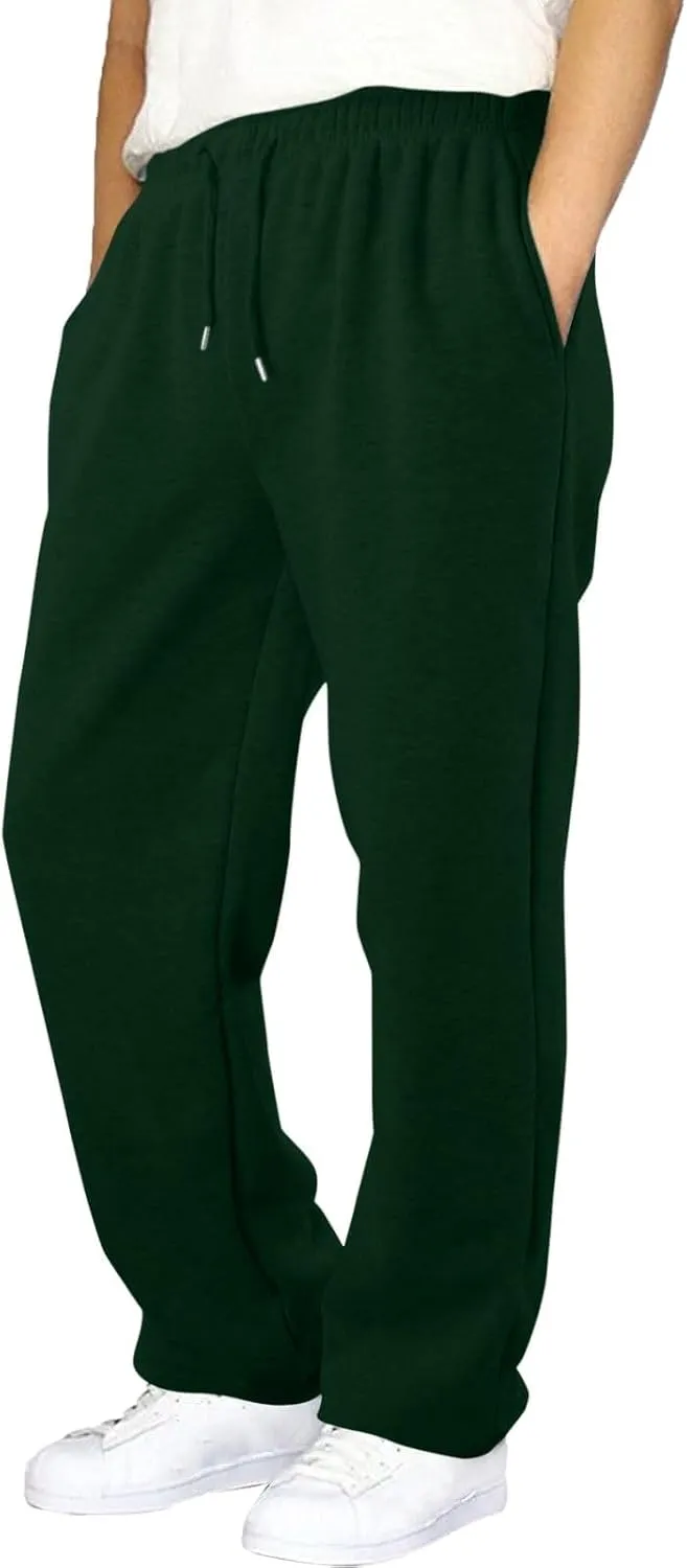 Baggy Sweatpants Men Tapered Loose Fit Trousers Drawstring Pants Elastic Waist Workout Slacks with Pockets