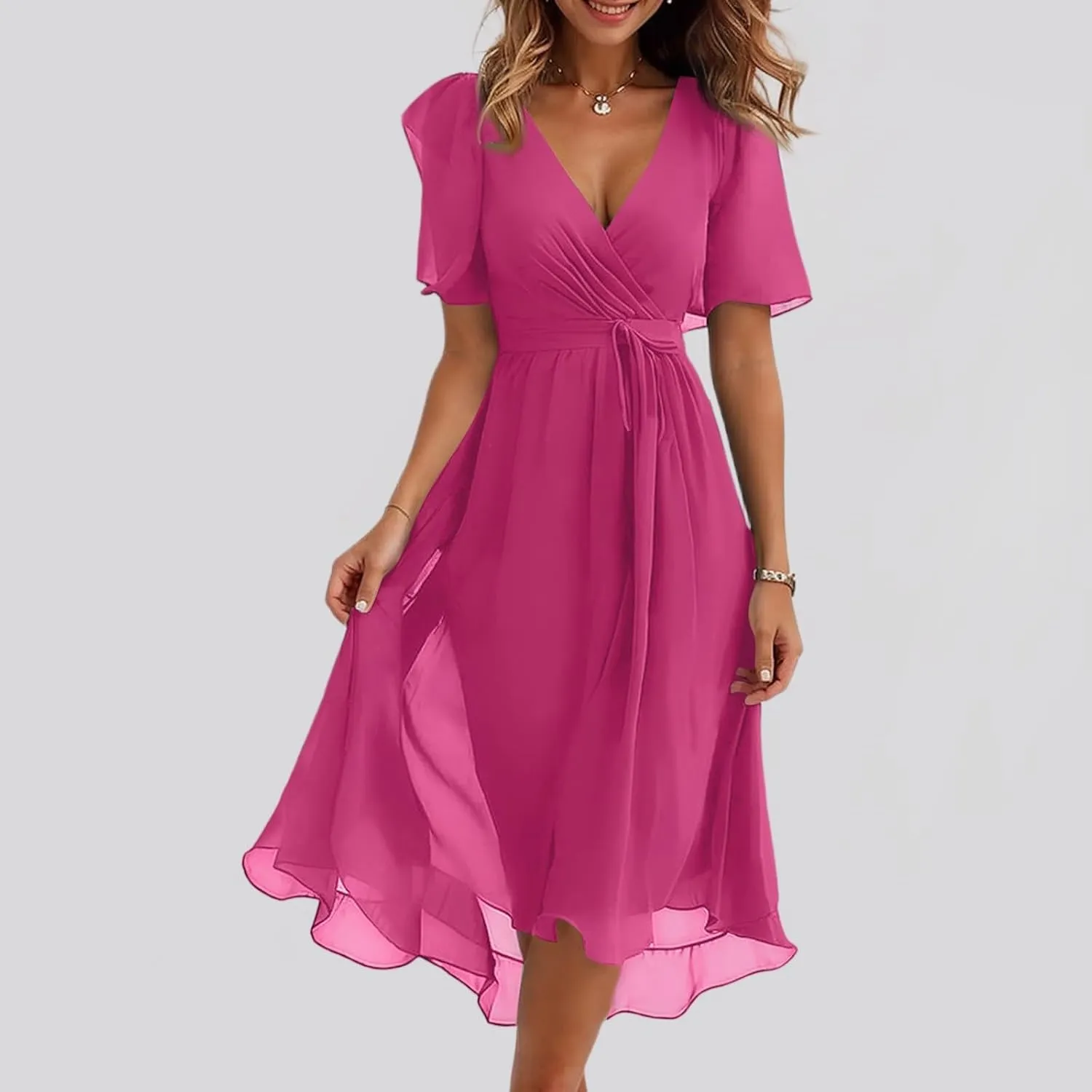 Boho Dress Resort Wear for Women 2025 Beach Dresses Wedding Guest Chiffon Garden Party Bridesmaid Dresses for Women