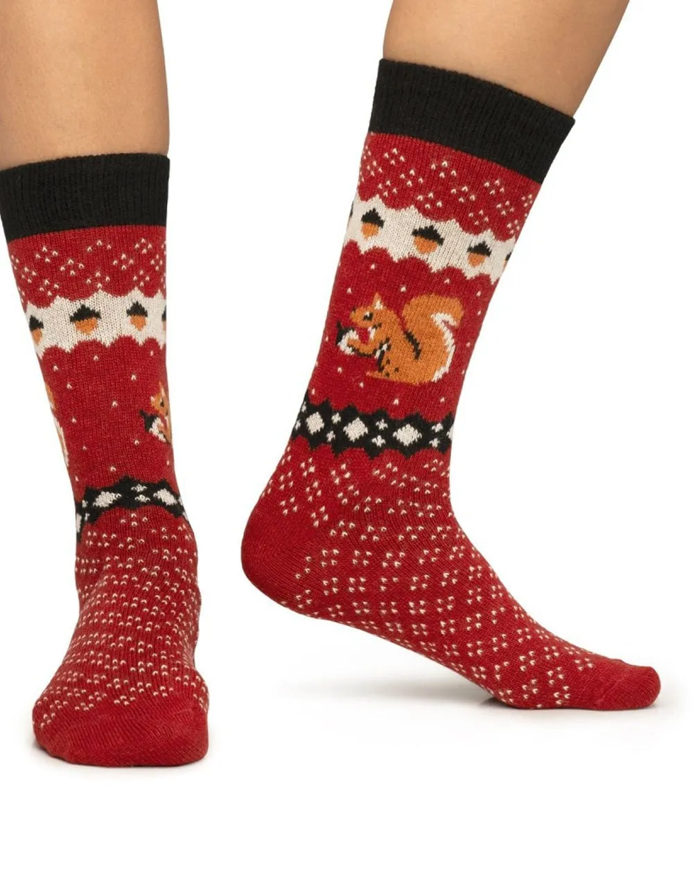 Calcetines Jimmy Lion Winter Squirrel Rojos Unisex