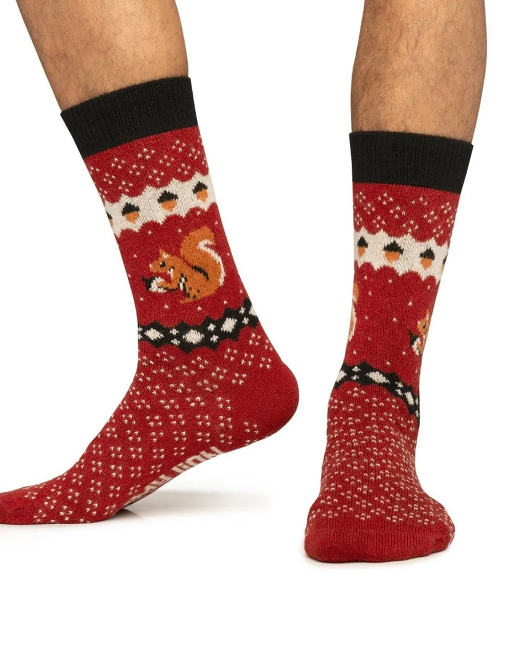 Calcetines Jimmy Lion Winter Squirrel Rojos Unisex