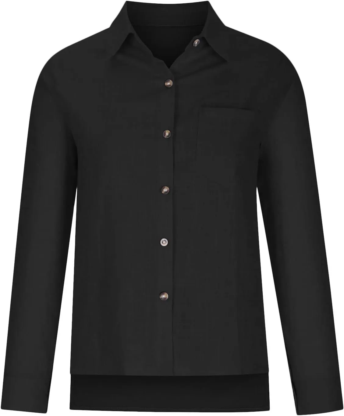 Ceboyel Women Linen Button Down Blouses Roll Up Sleeve Collared Shirts Summer Cotton Gauze Tops Casual Ladies Outfits 2023