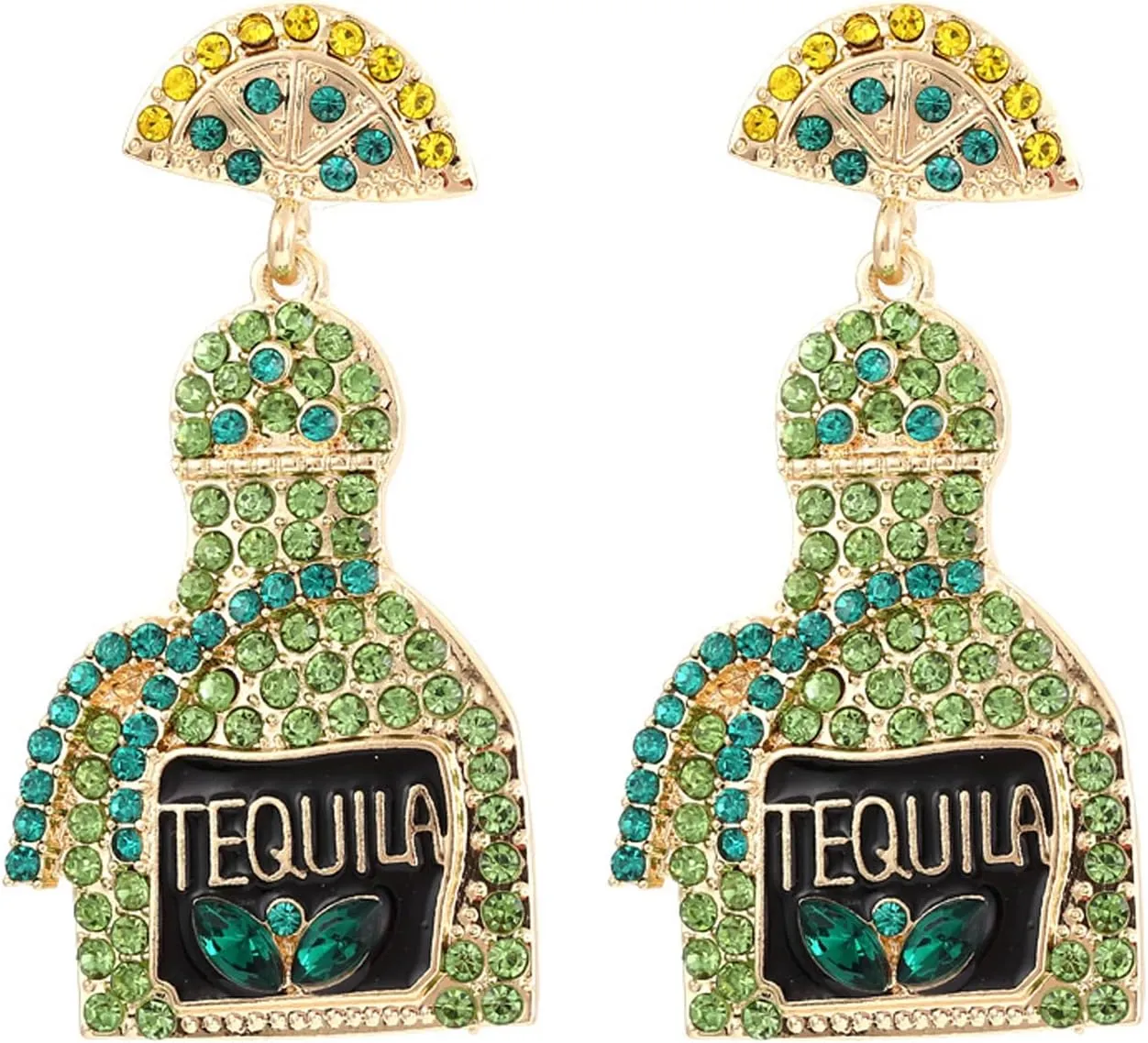 Champagne Earrings for Women Beaded Champagne Bottle Margarita Tequila Earrings Crystal Wine Glass Dangle Earrings Cinco De Mayo Shirt Dress Outfit Accessories Party Celebration Jewelry Gifts