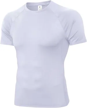 Compression Shirt Men Short Sleeve Cool Dry Workout Gym T-Shirt Breathable Athletic Sports Undershirts Running Tops