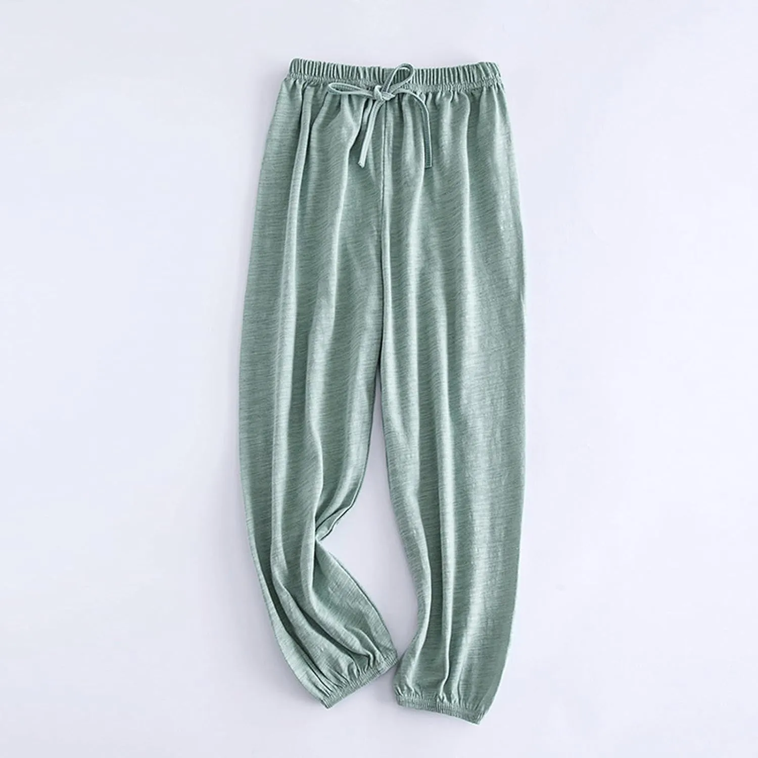 Girls Cotton Linen Jogger Pants Wide Leg Baggy Solid Color Elastic Waist Trousers Flowy Casual Loose Pants Clothes