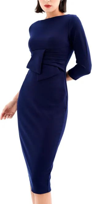 Marycrafts Women's Work Office Business Square Neck Sheath Midi Dress