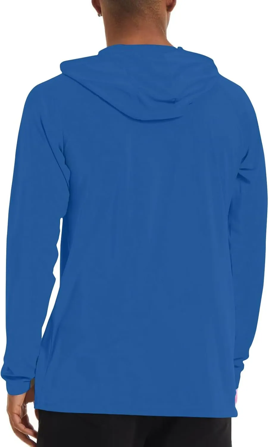 Men UPF 50  Sun Protection Hoodie Shirt Long Sleeve UV SPF Quick Dry Hood T-Shirt Rash Guard Athletic Fishing Outdoor