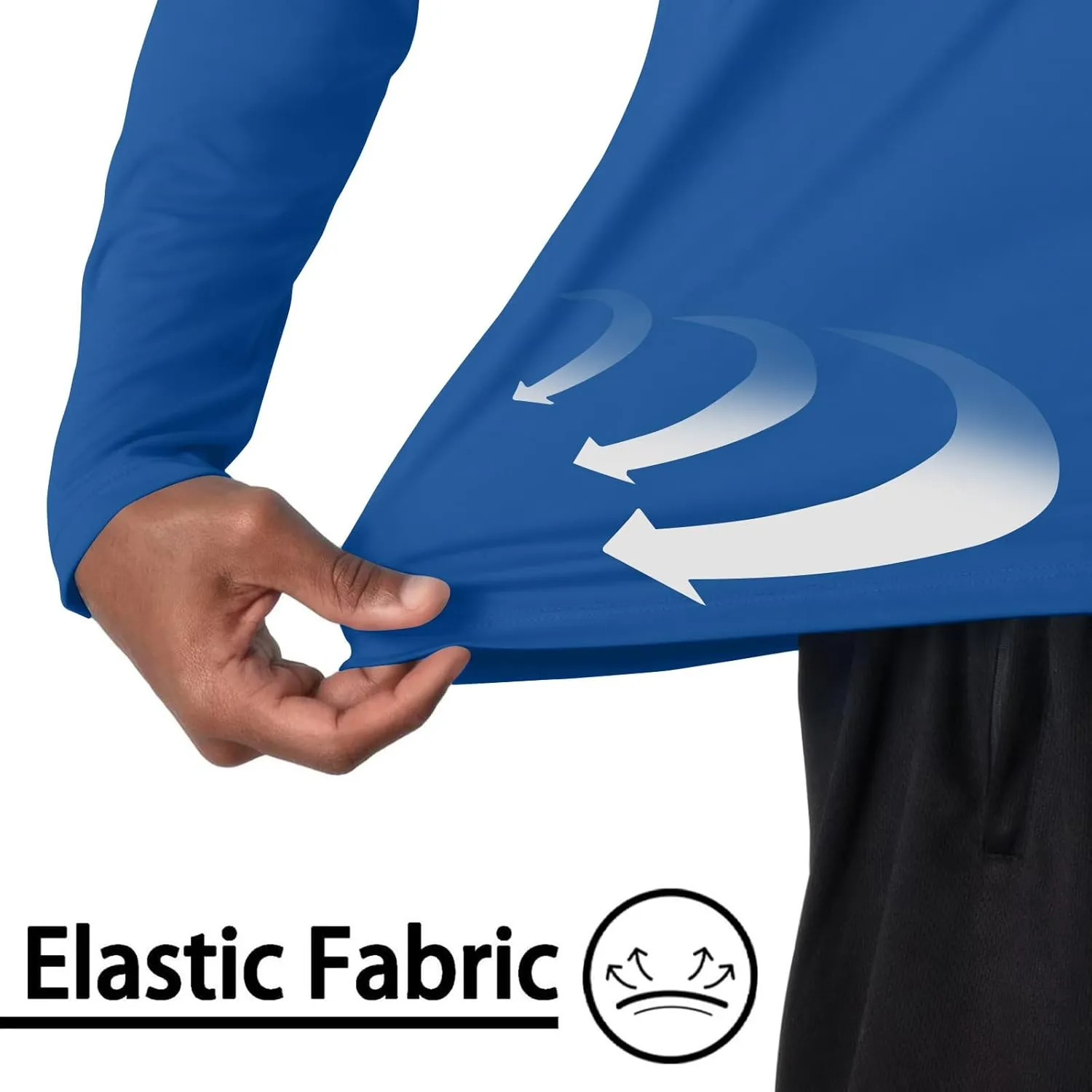 Men UPF 50  Sun Protection Hoodie Shirt Long Sleeve UV SPF Quick Dry Hood T-Shirt Rash Guard Athletic Fishing Outdoor