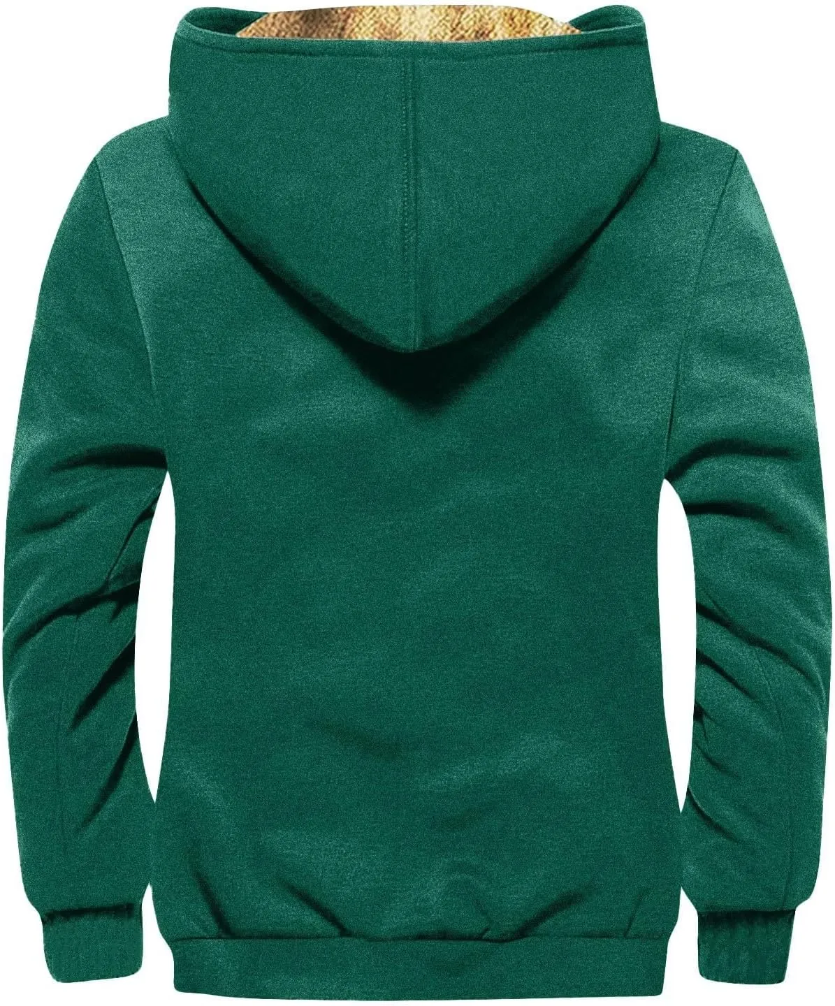 Mens Coat Sherpa Fleece Lined Hoodies Full Zipper Coats Winter Warm Jackets Vintage Printed Outwear