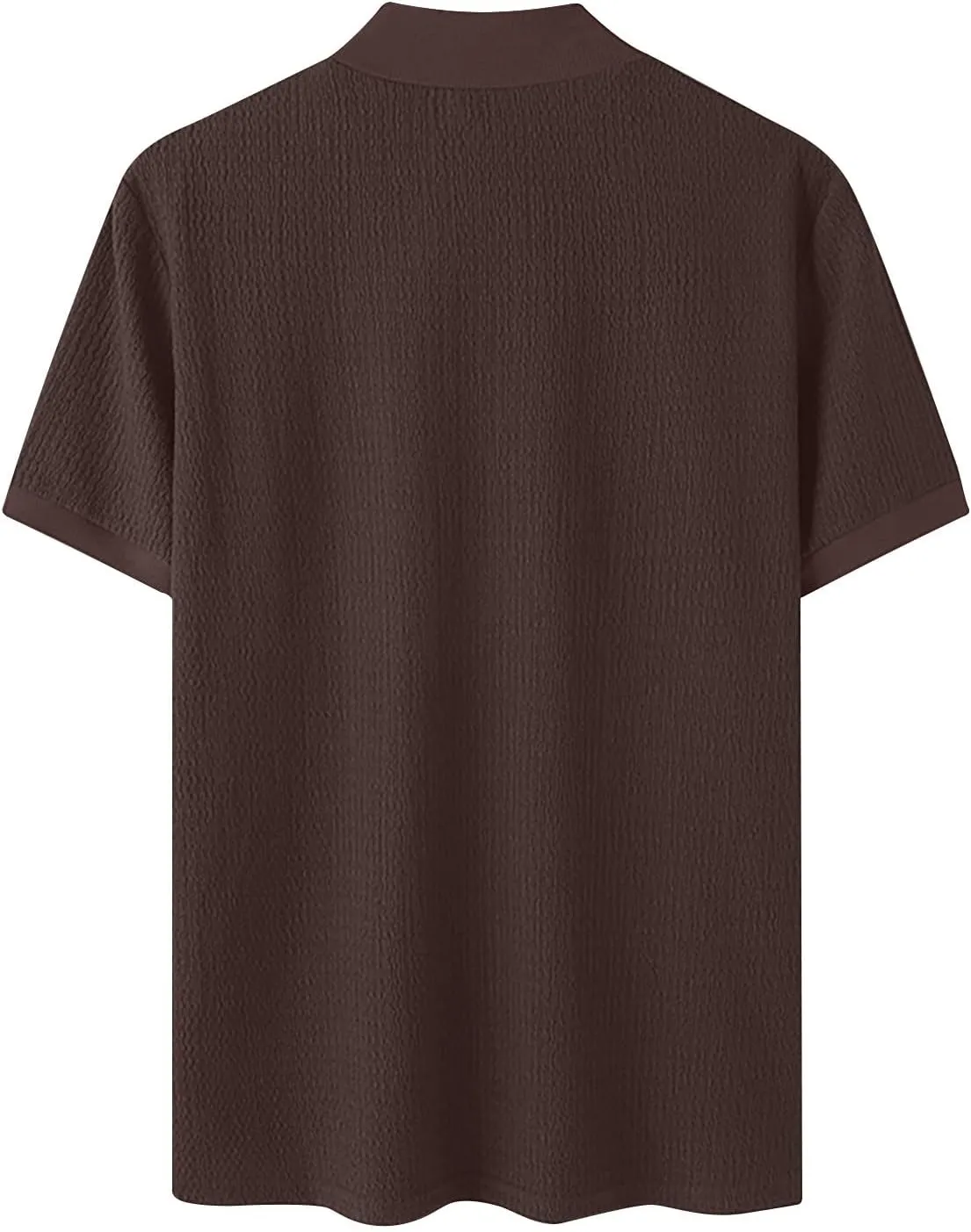 Men's Mock Turtleneck Sweater Short Sleeve Casual Basic Tops Jacquard Knit Pullover Tee Fitted Textured Undershirts
