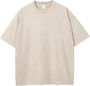 Men's Oversized T-Shirts Vintage Washed T Shirt Basic Tee Tops Unisex Short Sleeve Shirt Acid Washed T Shirt