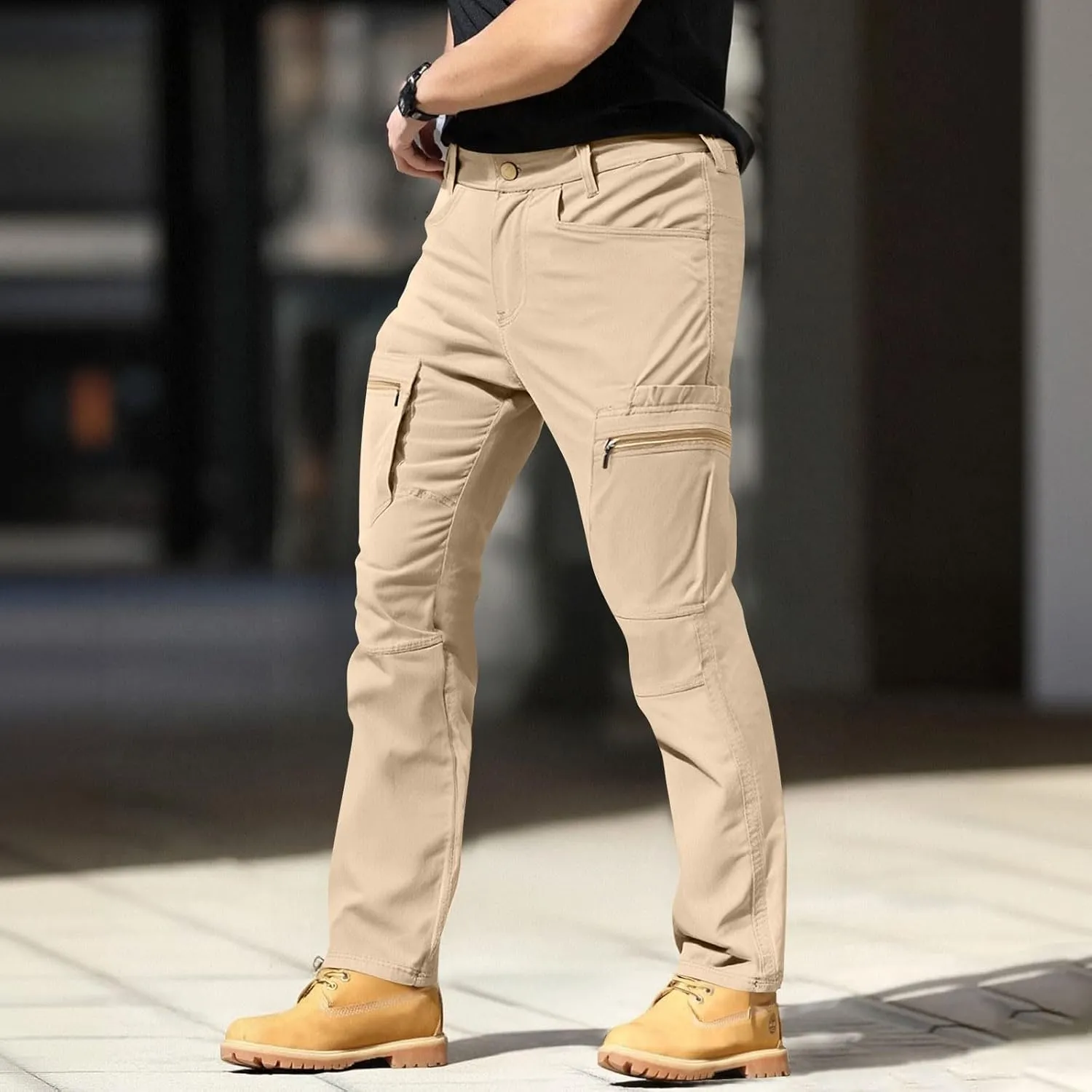 Men's Tactical Cargo Pants Quick Dry Water Resistant Stretch Pant Military Lounge Work Trousers with Multi Pockets
