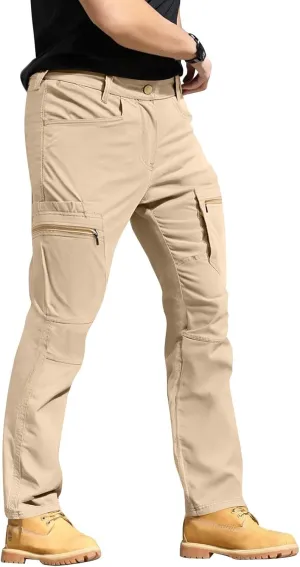 Men's Tactical Cargo Pants Quick Dry Water Resistant Stretch Pant Military Lounge Work Trousers with Multi Pockets