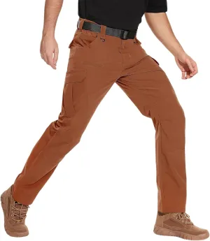 Mens Tactical Pants Lightweight Hiking Elastic Stretch with Pockets Tactical Summer Trousers
