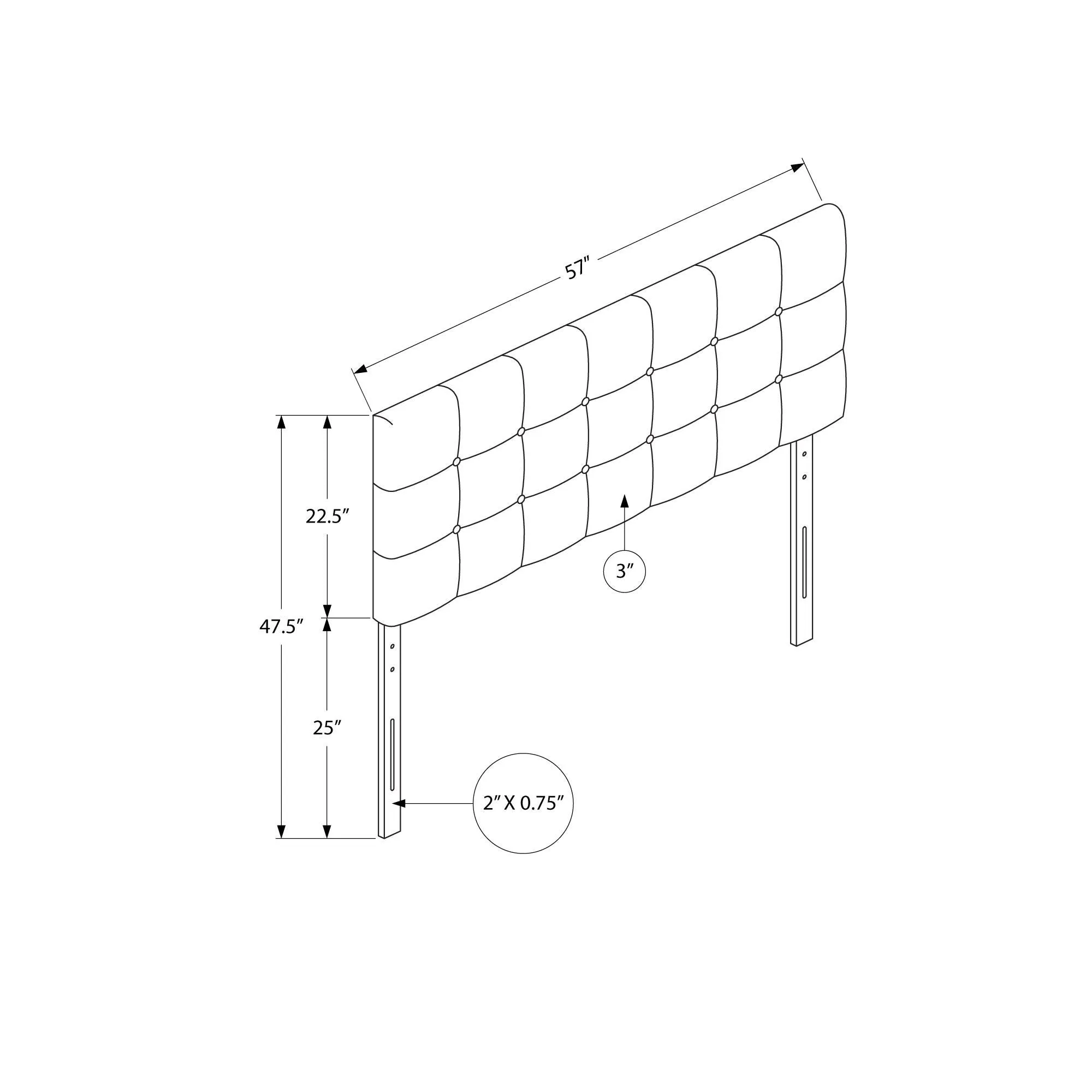 Monarch Composantes pour lits Panneau de chevet I 6003F