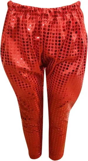 Moonker Teen Boys Girls Multicolor Sequin Pants Baggy Wide Leg Elastic Waist Trousers Loose Stretchy Dance on