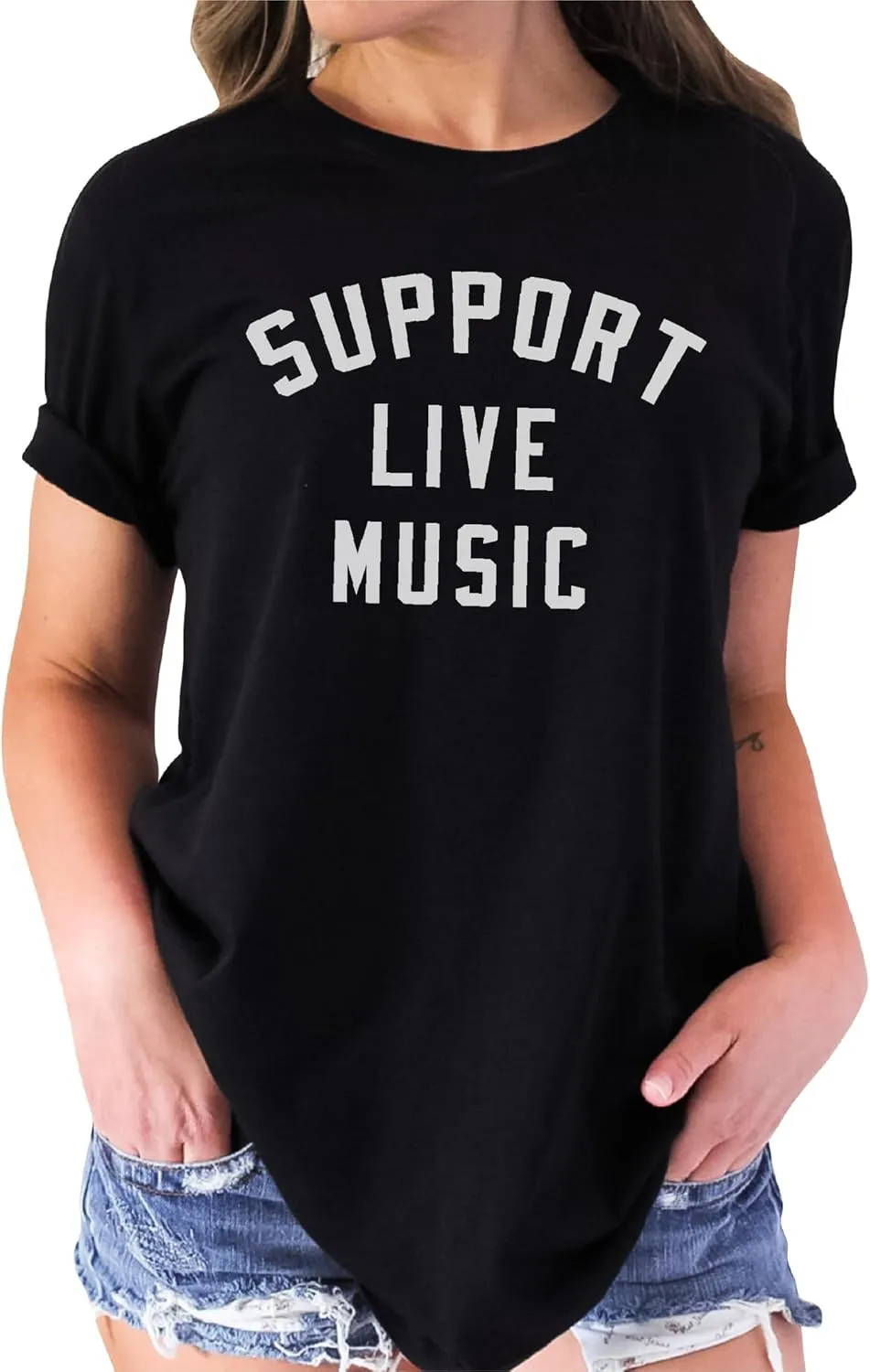 Support Live Music Shirt Support Local Music Concert Festival Local Bands T-Shirt Casual Women Shirts