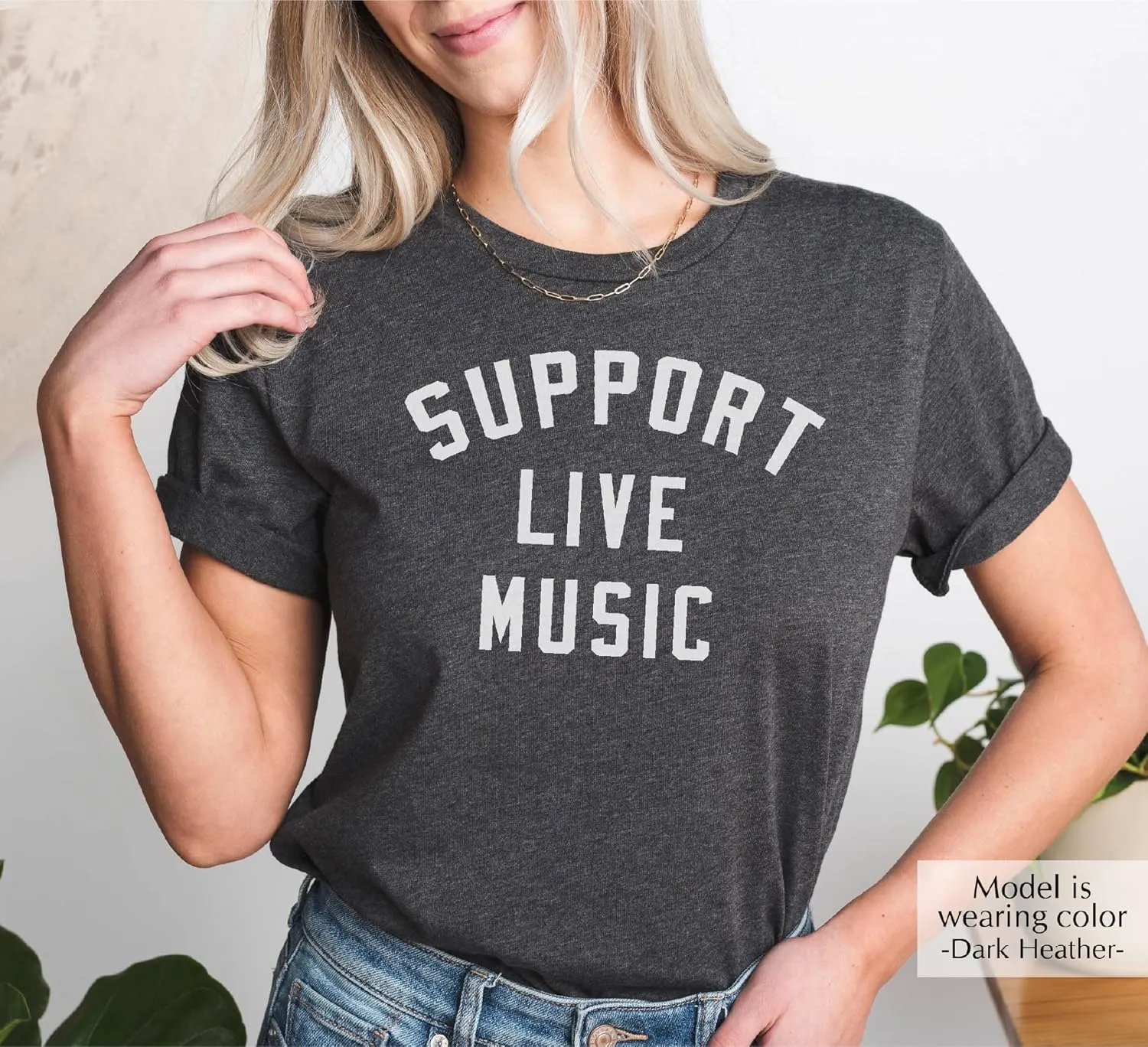 Support Live Music Shirt Support Local Music Concert Festival Local Bands T-Shirt Casual Women Shirts