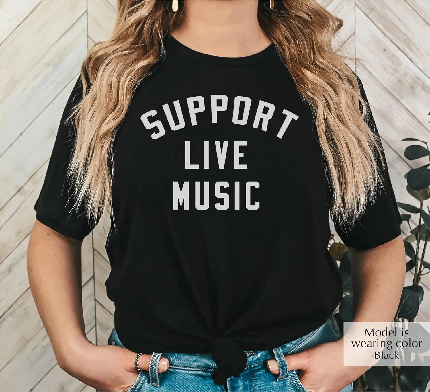Support Live Music Shirt Support Local Music Concert Festival Local Bands T-Shirt Casual Women Shirts