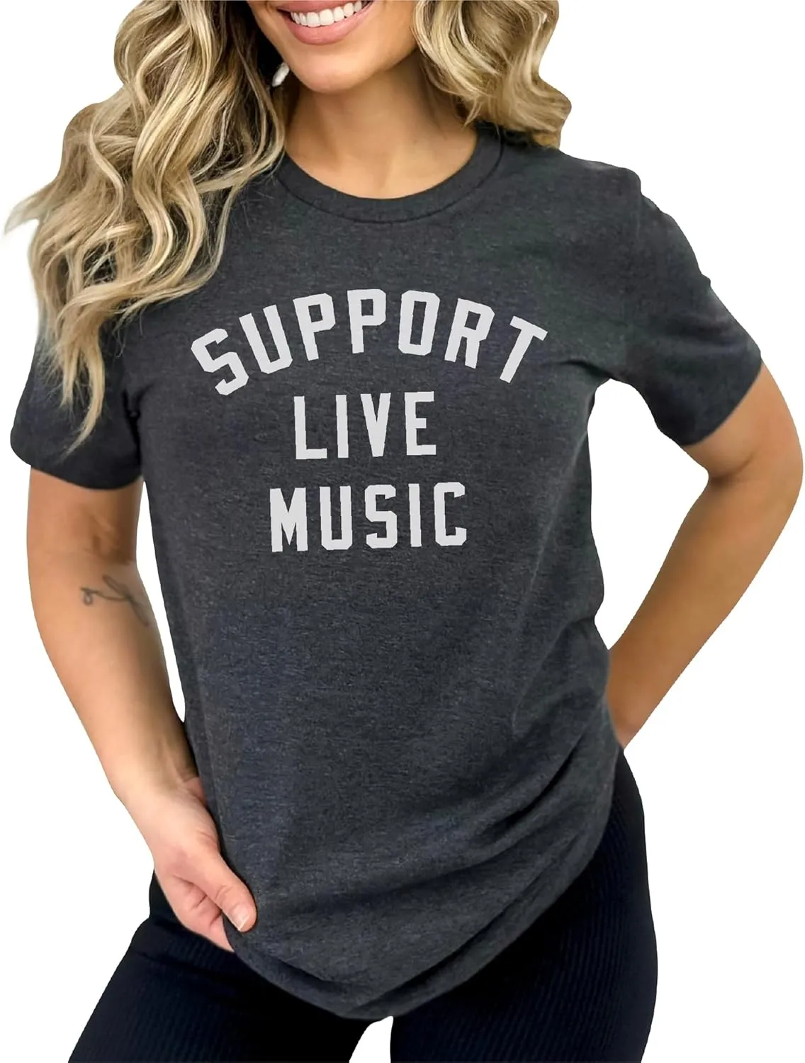 Support Live Music Shirt Support Local Music Concert Festival Local Bands T-Shirt Casual Women Shirts