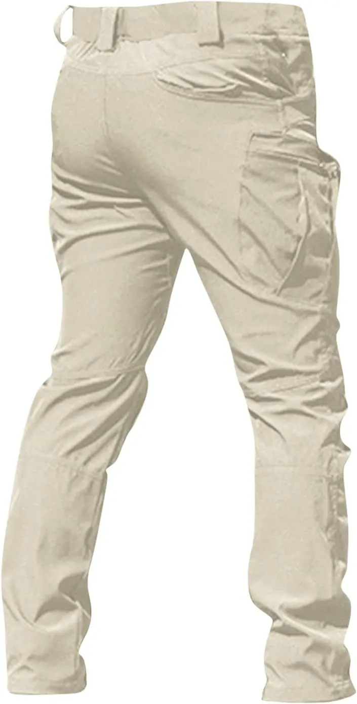 Tactical Pants for Men Stretch Ripstop Waterproof Zipper Cargo Hiking Pants Relaxed Fit Work Pant Travel with Pockets