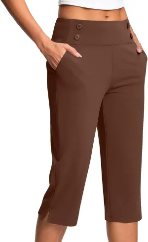 Women's Capri Yoga Pants with Pockets High Waisted Tummy Control Legging for Workout Capri Leggings for Women