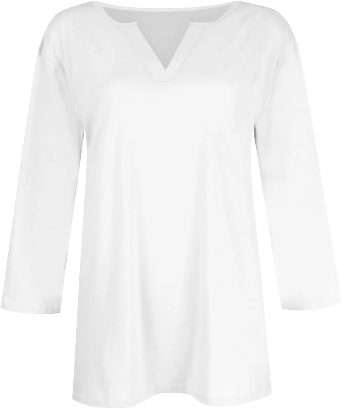 Women's Casual 3/4 Sleeve Loose Tunic Tops Lightweight Summer Blouses