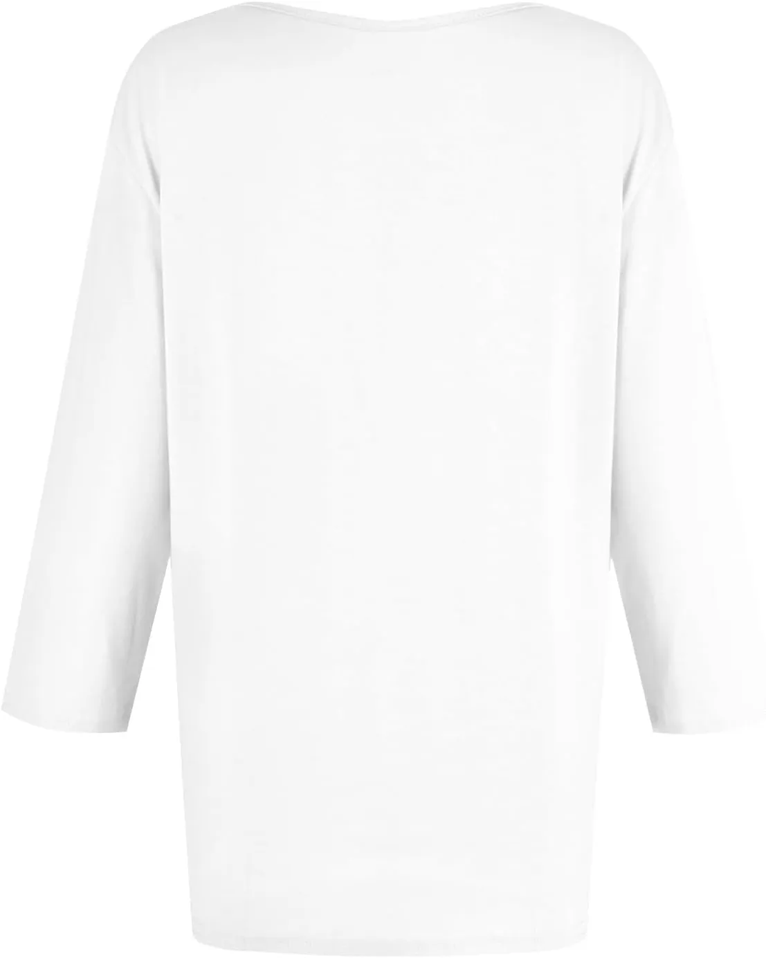 Women's Casual 3/4 Sleeve Loose Tunic Tops Lightweight Summer Blouses