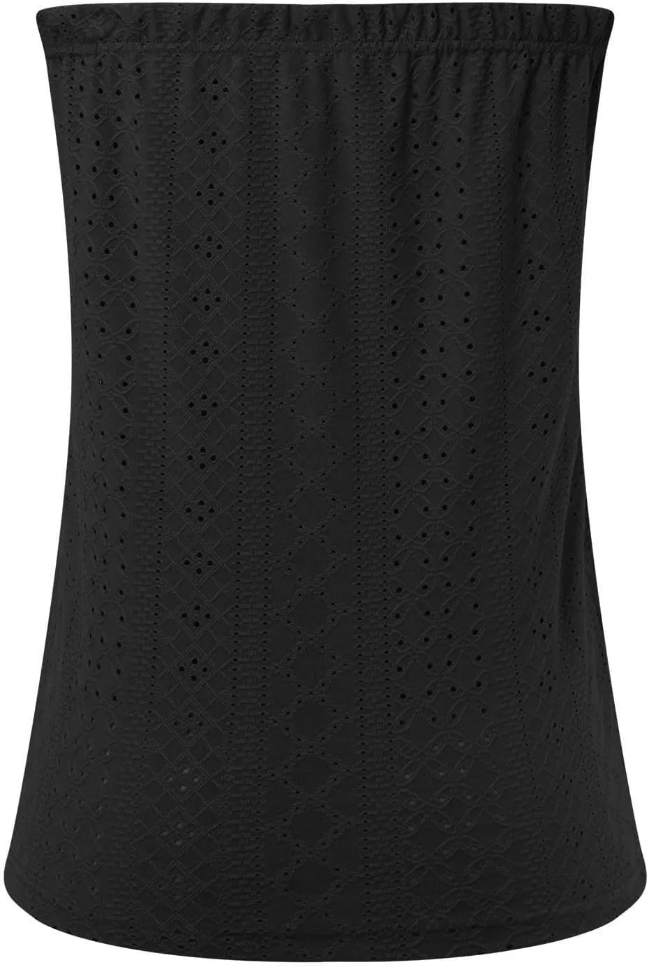Women's Flowy Tube Tops Loose Fit Casual Strapless Shirts Eyelet Embroidery Lace Bandeau Tank Top Sleeveless Backless