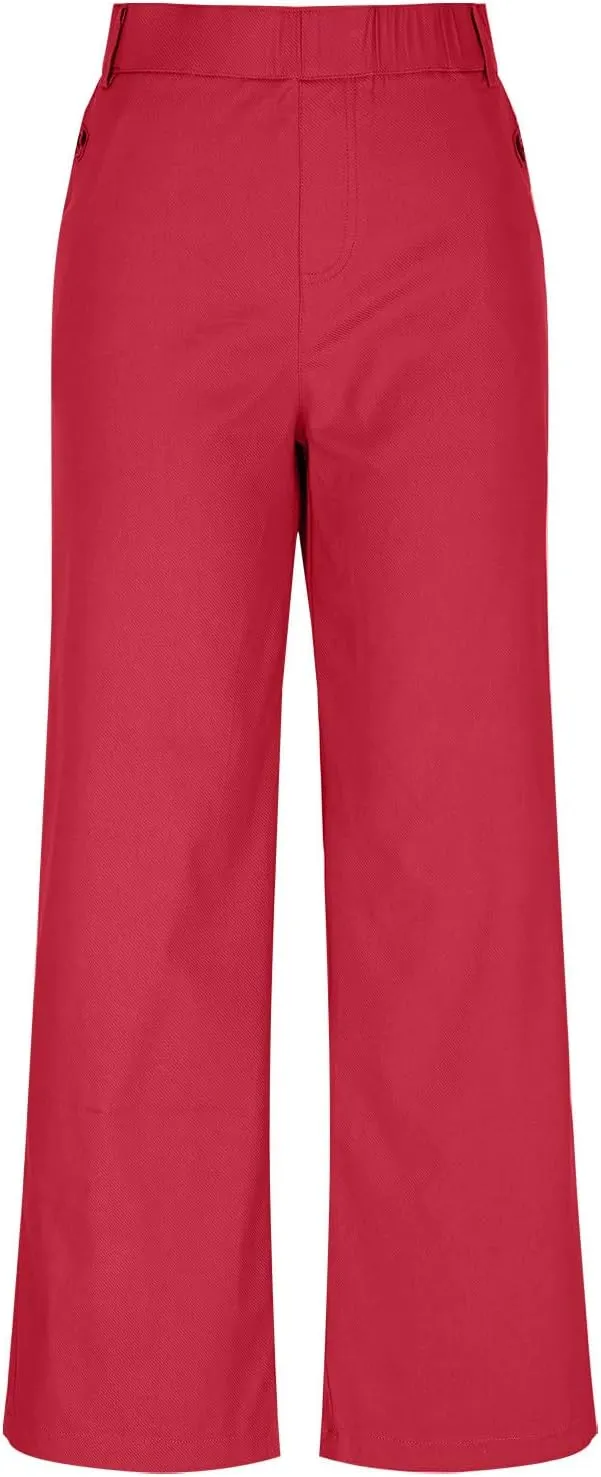 Womens Jeans Mid High Waisted Wide Leg Baggy Raw Hem Jeans Trendy Casual Denim Pants with Pockets Plus Size Trousers