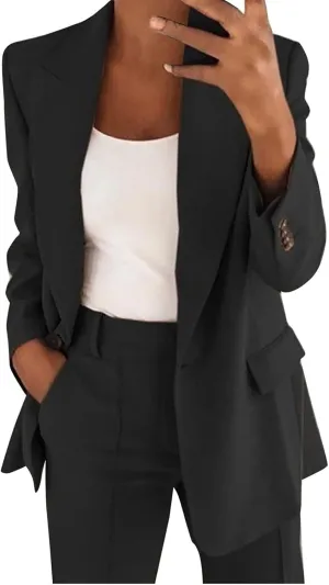 Womens Pant Suits Dressy Casual Two Piece Set Velvet Blazer and Pants Set Fashion Loose Party Prom Business Wedding Suits