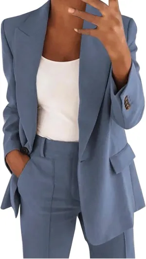Womens Pant Suits Dressy Casual Two Piece Set Velvet Blazer and Pants Set Fashion Loose Party Prom Business Wedding Suits