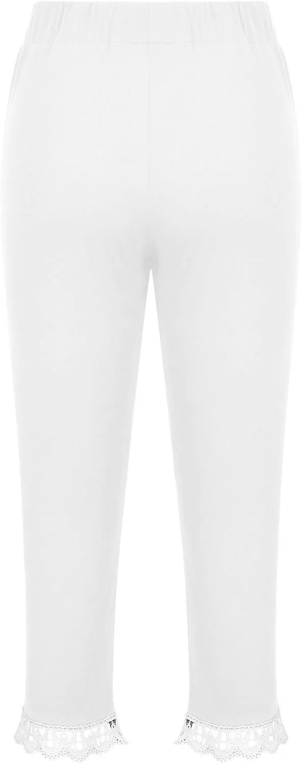 Youth Girls Cropped Legging Sweatpants Hollow Tassels Stretchy Cute Skinny Tights Comfy Slim Soft Pants for Kids Girls