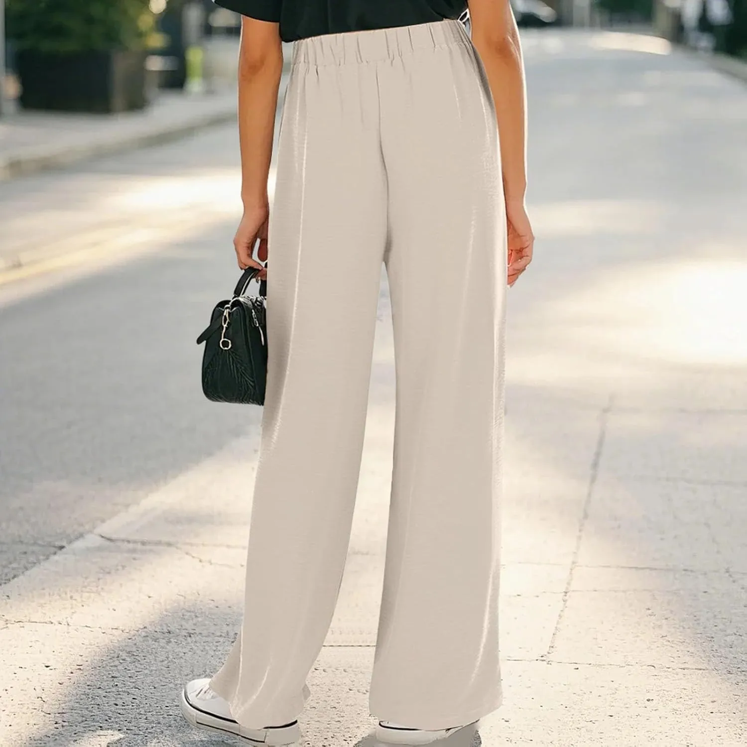 Youth Girls Palazzo Cotton Linen Long Pants Baggy Wide Leg High Waist Drawstring Long Trousers 2025 Summer Bottoms