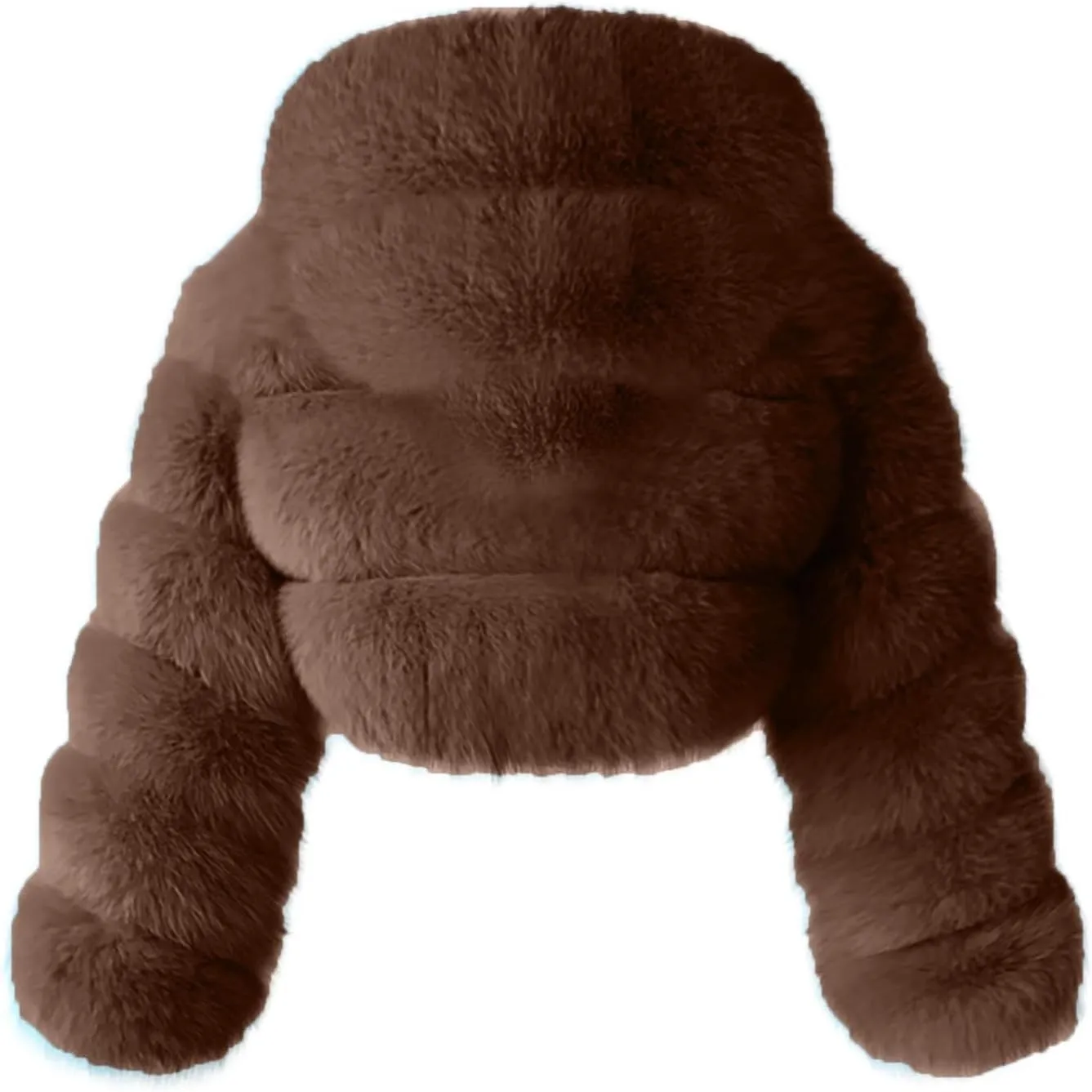 ZBYY Women Fluffy Faux Fur Coat Cropped Jacket Puffer Jacket Zip Up Luxury Winter Warm Fuzzy Teddy Jacket Parka Outwear